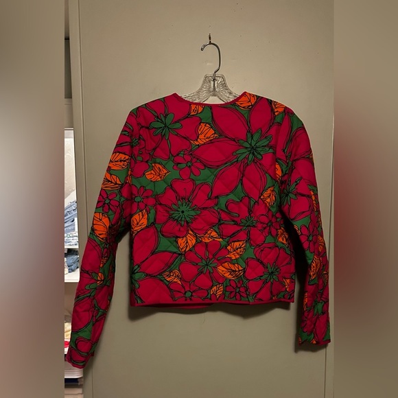 FLORA BEA NYC Terra Quilted Coat Jacket Medium NWT Vibrant Floral Print - Picture 7 of 7